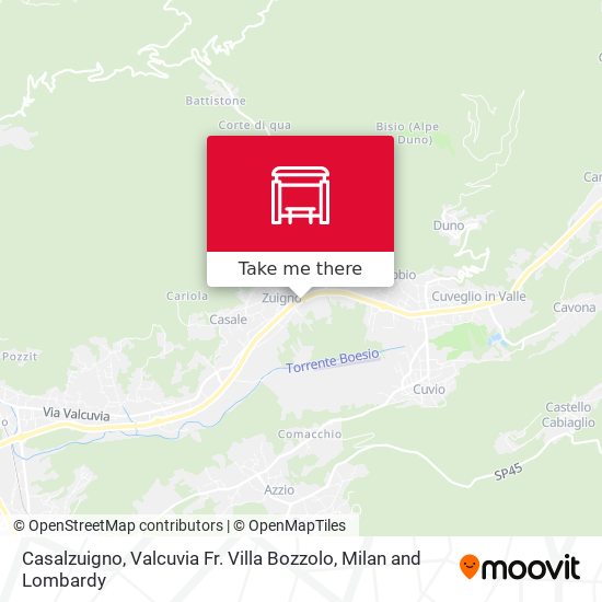 Casalzuigno, Valcuvia Fr. Villa Bozzolo map
