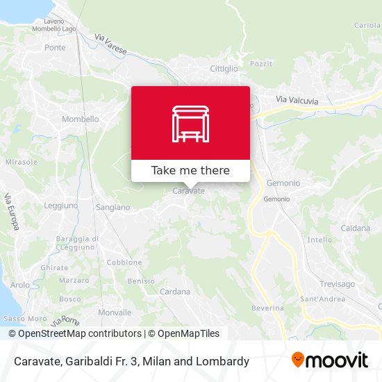 Caravate, Garibaldi Fr. 3 map