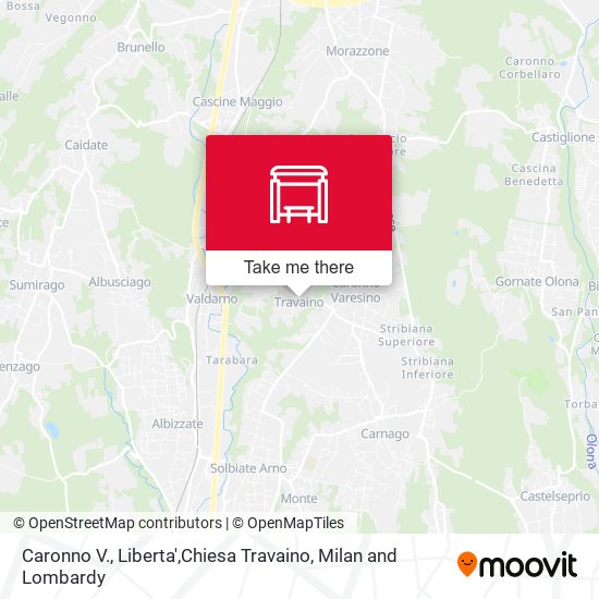 Caronno V., Liberta',Chiesa Travaino map