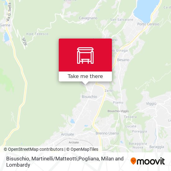 Bisuschio, Martinelli / Matteotti,Pogliana map
