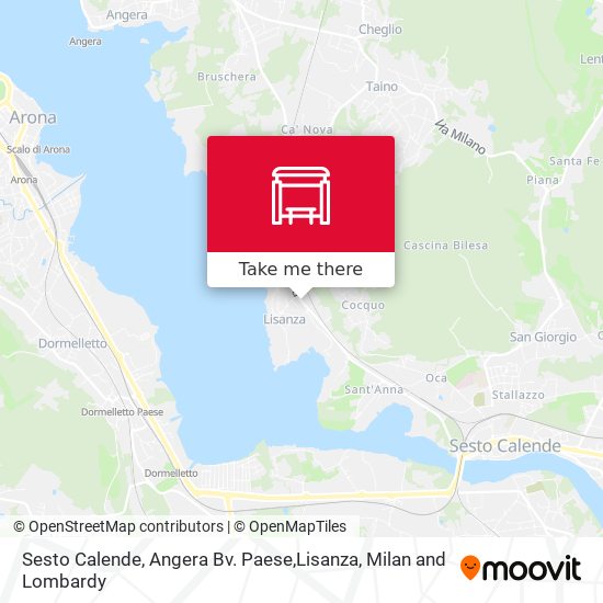 Sesto Calende, Angera Bv. Paese,Lisanza map