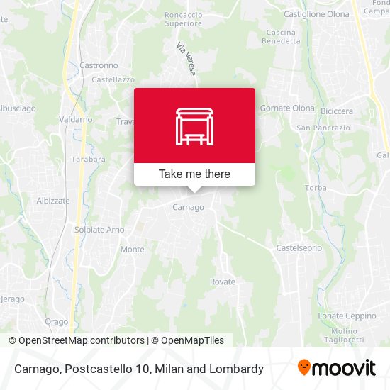 Carnago, Postcastello 10 map