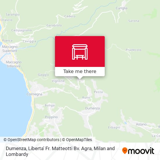 Dumenza, Liberta' Fr. Matteotti Bv. Agra map