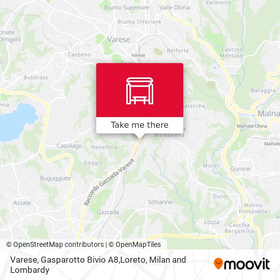 Varese, Gasparotto Bivio A8,Loreto map