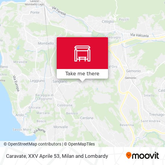 Caravate, XXV Aprile 53 map