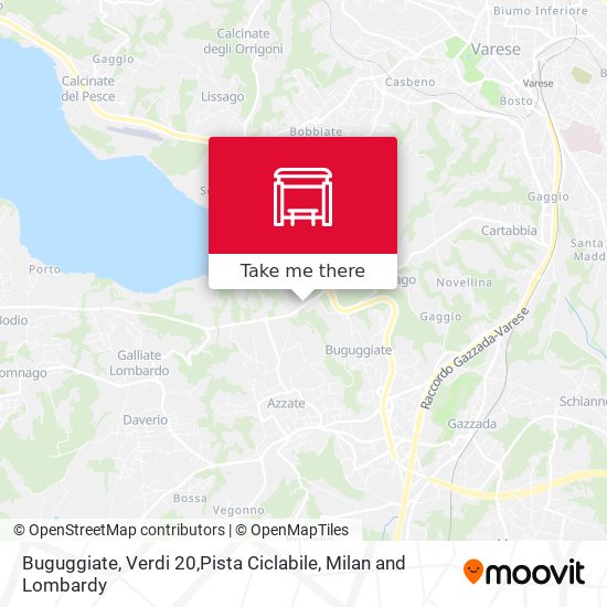 Buguggiate, Verdi 20,Pista Ciclabile map