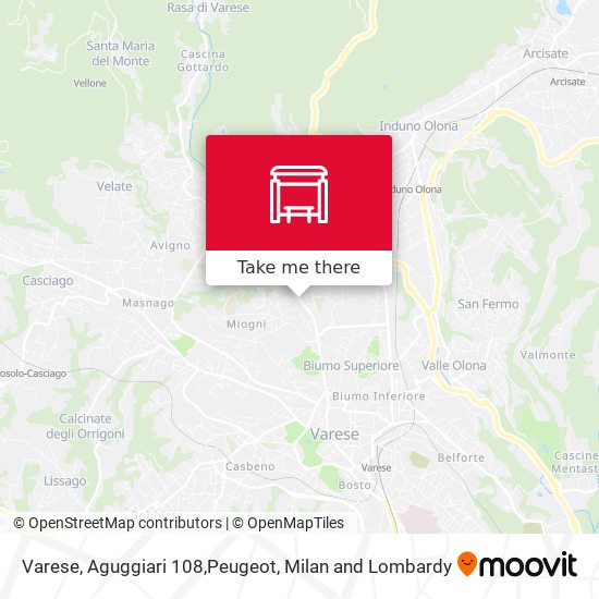 Varese, Aguggiari 108,Peugeot map