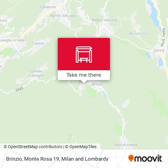 Brinzio, Monte Rosa 19 map