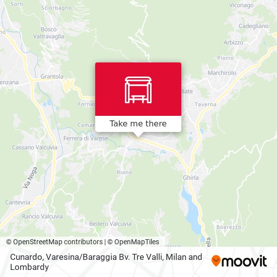 Cunardo, Varesina / Baraggia Bv. Tre Valli map