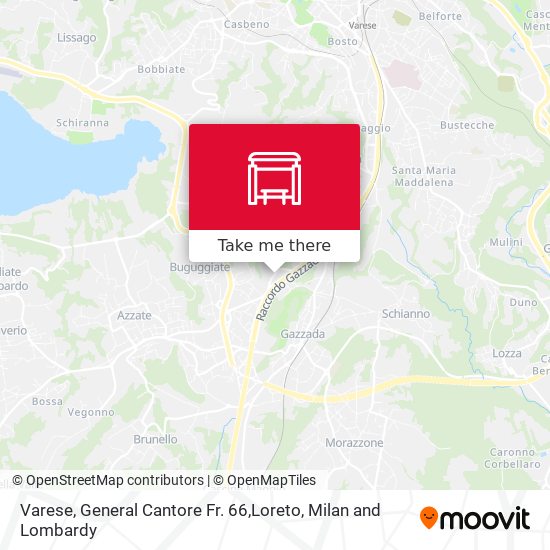 Varese, General Cantore Fr. 66,Loreto map