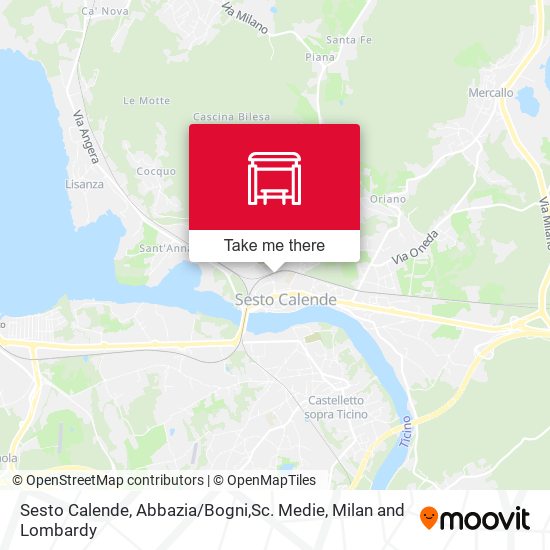 Sesto Calende, Abbazia / Bogni,Sc. Medie map