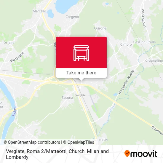 Vergiate, Roma 2 / Matteotti, Church map