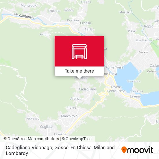Cadegliano Viconago, Gosce' Fr. Chiesa map