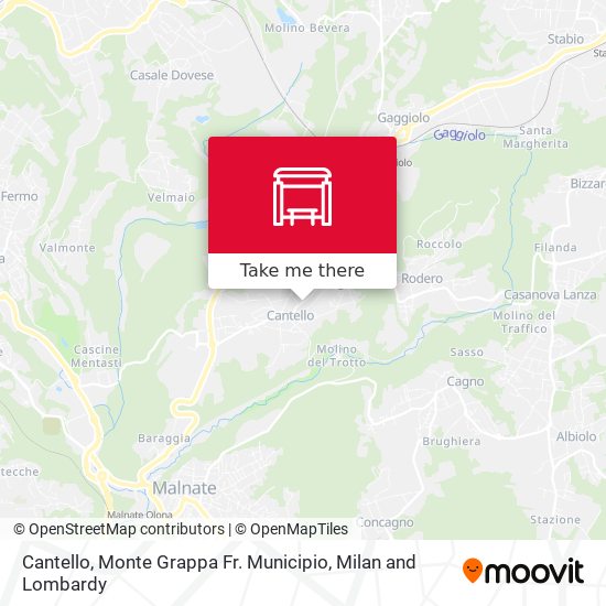Cantello, Monte Grappa Fr. Municipio map
