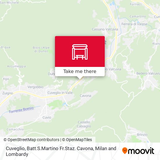 Cuveglio, Batt.S.Martino Fr.Staz. Cavona map