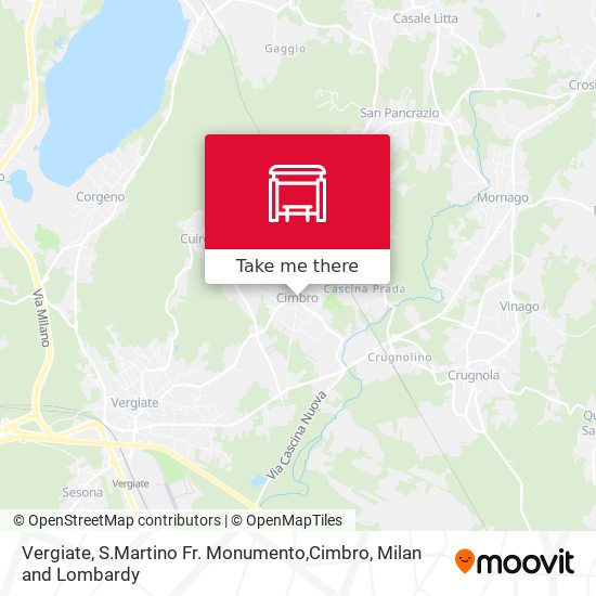 Vergiate, S.Martino Fr. Monumento,Cimbro map