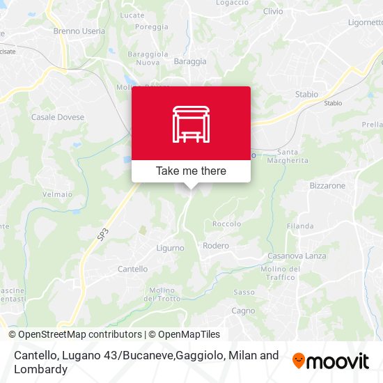 Cantello, Lugano 43 / Bucaneve,Gaggiolo map