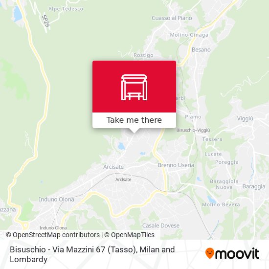 Bisuschio - Via Mazzini 67 (Tasso) map