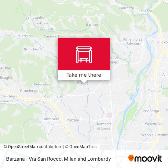 Barzana - Via San Rocco map