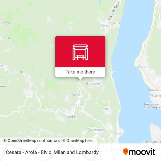 Cesara - Arola - Bivio map