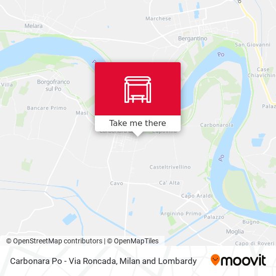Carbonara Po - Via Roncada map