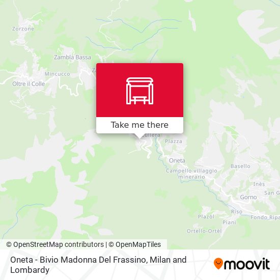 Oneta - Bivio Madonna Del Frassino map