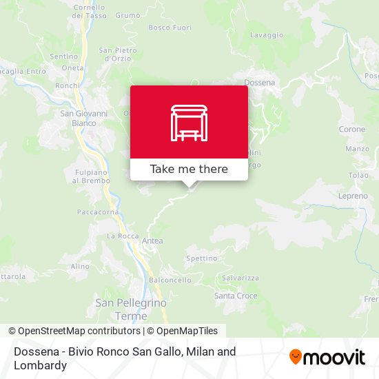 Dossena - Bivio Ronco San Gallo map
