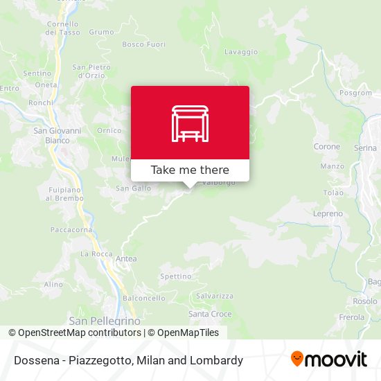 Dossena - Piazzegotto map