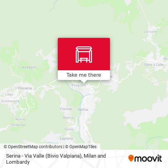 Serina - Via Valle (Bivio Valpiana) map