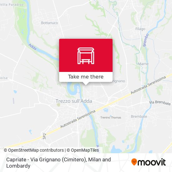 Capriate - Via Grignano (Cimitero) map