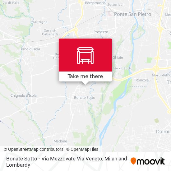 Bonate Sotto - Via Mezzovate Via Veneto map