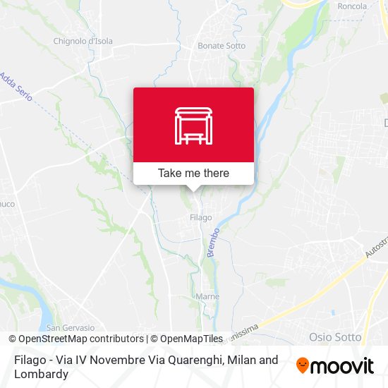 Filago - Via IV Novembre Via Quarenghi map