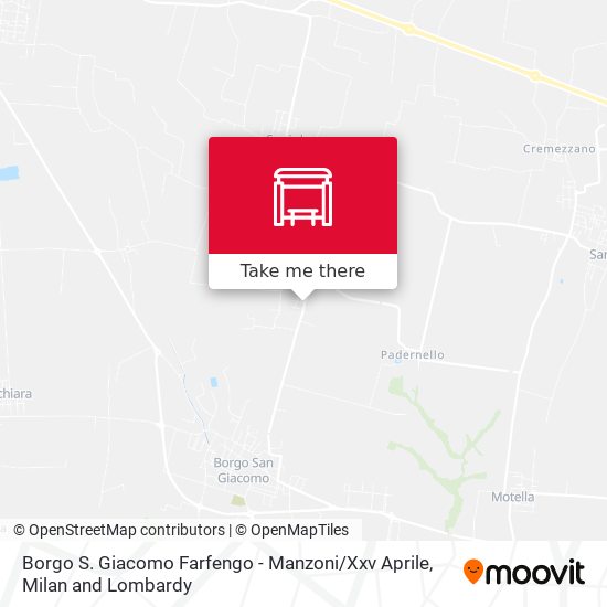 Borgo S. Giacomo Farfengo - Manzoni / Xxv Aprile map