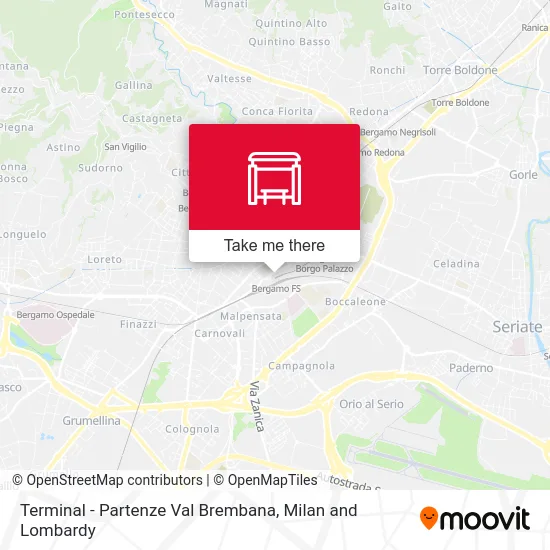 Terminal - Partenze Val Brembana map