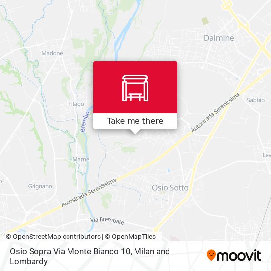 Osio Sopra Via Monte Bianco 10 map