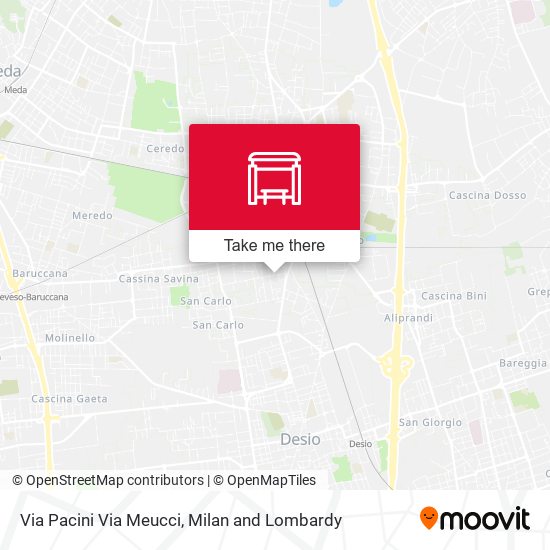 Via Pacini Via Meucci map