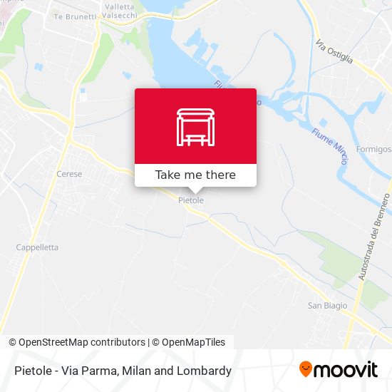 Pietole - Via Parma map