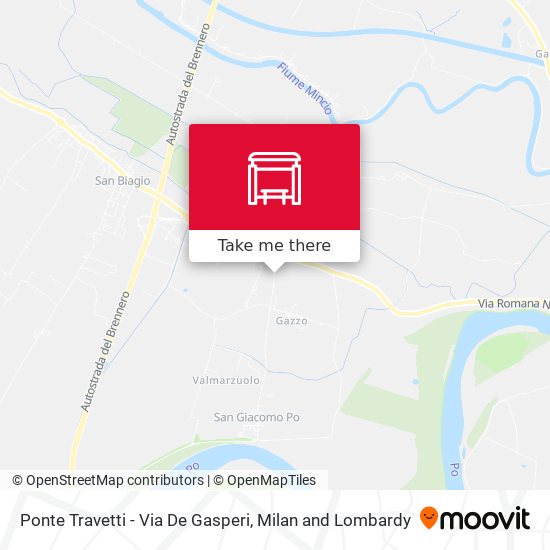 Ponte Travetti - Via De Gasperi map