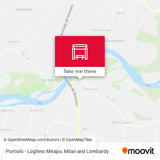 Portiolo - Loghino Mirapo map