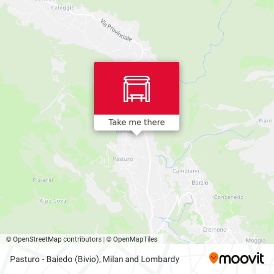 Pasturo - Baiedo (Bivio) map