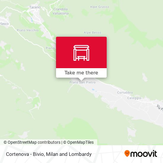 Cortenova - Bivio map