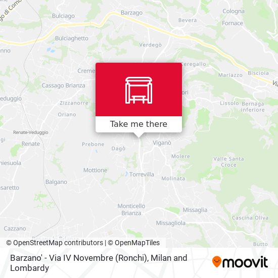 Barzano' - Via IV Novembre (Ronchi) map