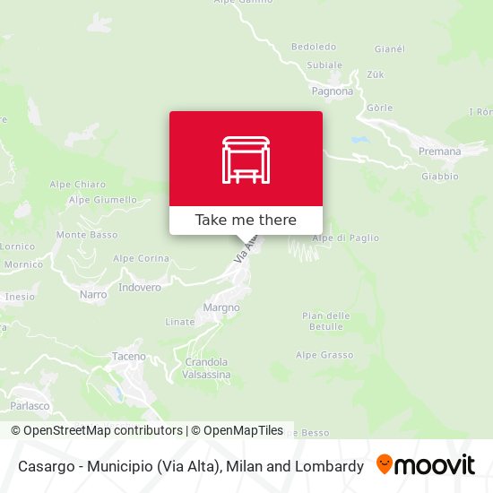 Casargo - Municipio (Via Alta) map
