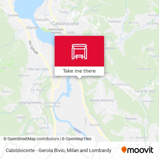 Calolziocorte - Gerola Bivio map