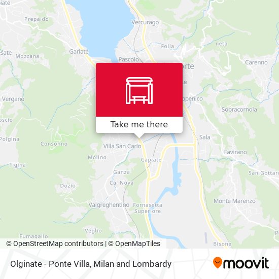 Olginate - Ponte Villa map