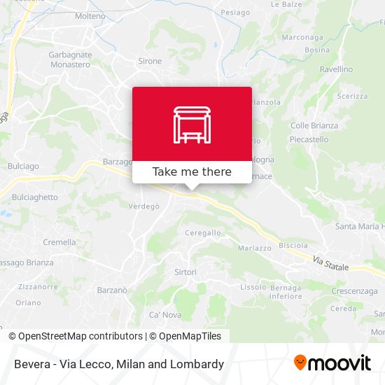 Bevera - Via Lecco map