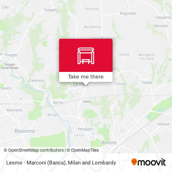Lesmo - Marconi (Banca) map