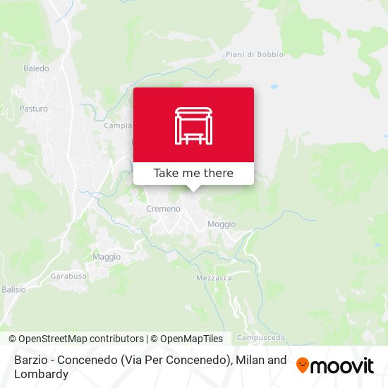 Barzio - Concenedo (Via Per Concenedo) map