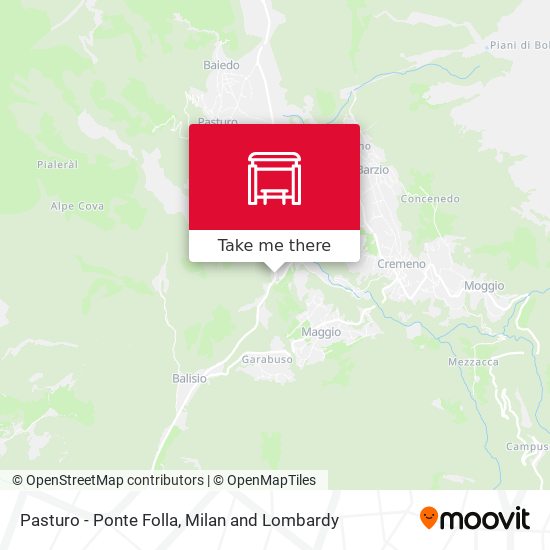 Pasturo - Ponte Folla map