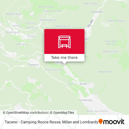 Taceno - Camping Rocce Rosse map